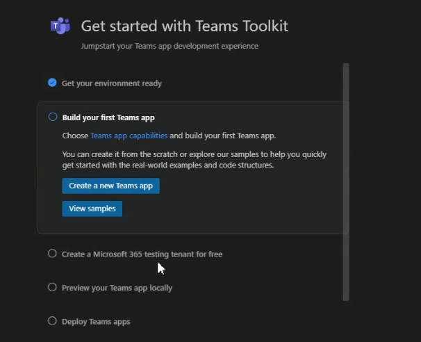 Teams Toolkit Steps
