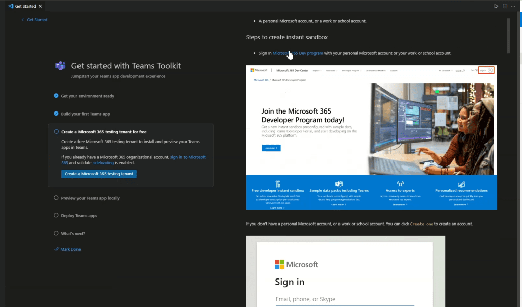 Teams Toolkit Steps