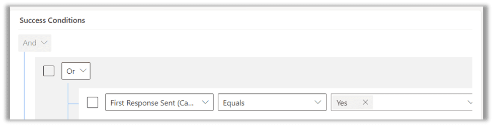SLA Item form Success Conditions section